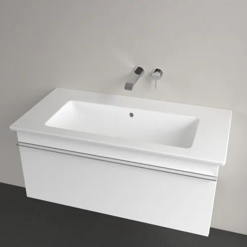 Bild von VILLEROY BOCH Venticello Schrankwaschtisch, 1000 x 500 x 170 mm, Stone White CeramicPlus, mit Überlauf #4104AJRW