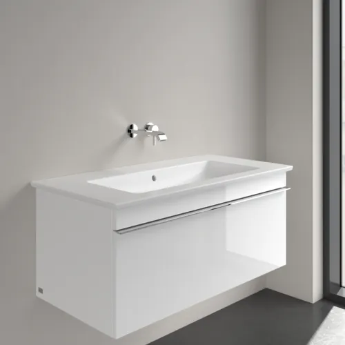 Bild von VILLEROY BOCH Venticello Schrankwaschtisch, 1000 x 500 x 170 mm, Stone White CeramicPlus, mit Überlauf #4104AJRW