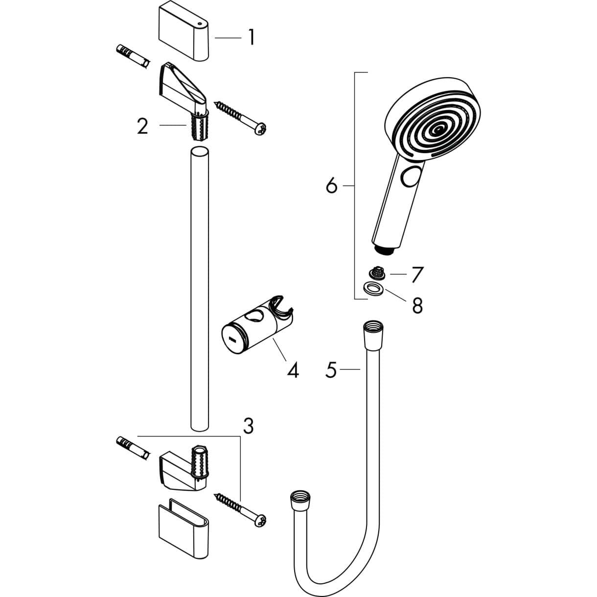 Bild von HANSGROHE Pulsify Select S Shower set 105 3jet Relaxation EcoSmart with shower bar 65 cm Chrome 24161000