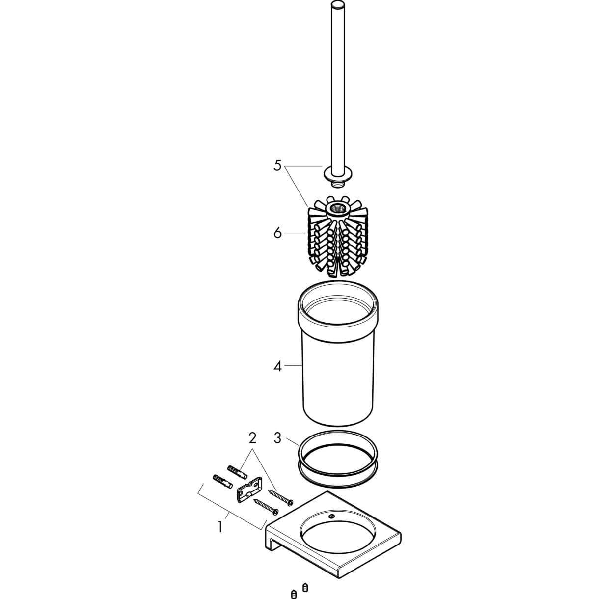 Bild von HANSGROHE AddStoris Toilet brush holder wall-mounted Brushed Black Chrome 41752340