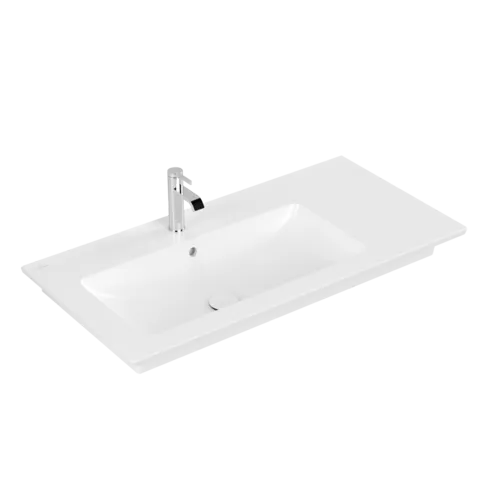 Bild von VILLEROY BOCH Venticello Schrankwaschtisch, 1000 x 500 x 170 mm, Stone White CeramicPlus, mit Überlauf #4134L1RW