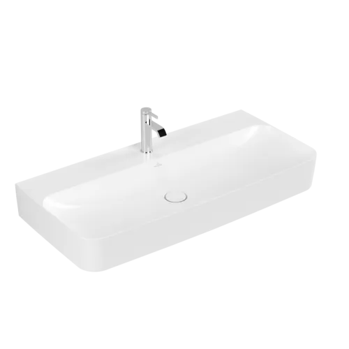 Bild von VILLEROY BOCH Finion Waschbecken, 1000 x 470 x 165 mm, Stone White CeramicPlus, ohne Überlauf #4168A2RW