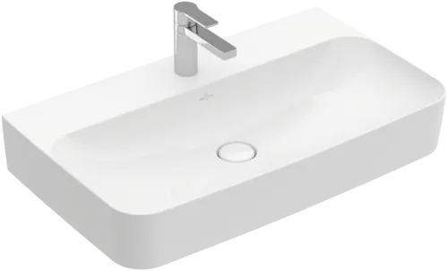 Obrázek VILLEROY BOCH Umyvadlo Finion, 800 x 470 x 165 mm, bílá Alpine CeramicPlus, se skrytým přepadem #416884R1