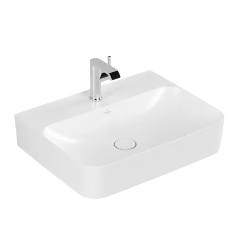 Obrázek VILLEROY BOCH Umyvadlo Finion, 600 x 470 x 164 mm, Stone White CeramicPlus, bez přepadu, leštěné #41686LRW