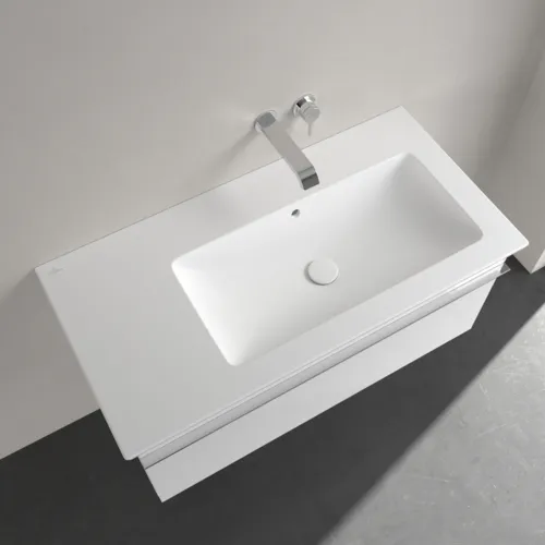 Obrázek VILLEROY BOCH Umyvadlo na skříňku Venticello, 1000 x 500 x 170 mm, Stone White CeramicPlus, s přepadem #4134R3RW