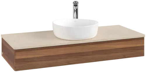 Bild von VILLEROY BOCH Antao Waschbeckenunterschrank, 1 Auszug, 1200 x 190 x 500 mm, Front ohne Struktur, Warm Walnut / Botticino #K10053HM