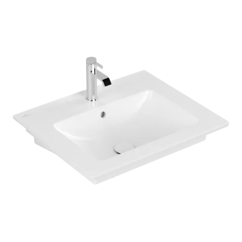 Bild von VILLEROY BOCH Venticello Waschbecken, 600 x 505 x 165 mm, Stone White CeramicPlus, mit Überlauf #412460RW