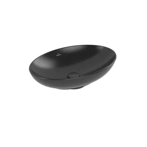 Bild von VILLEROY BOCH Loop & Friends Aufsatzwaschbecken, 560 x 380 x 120 mm, Ebony CeramicPlus, mit Überlauf #4A4700S5