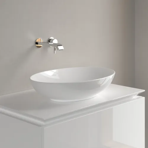 Bild von VILLEROY BOCH Loop & Friends Aufsatzwaschbecken, 560 x 380 x 120 mm, Weiß Alpin CeramicPlus, mit Überlauf #4A4700R1