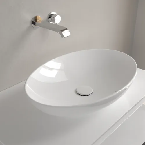 Bild von VILLEROY BOCH Loop & Friends Aufsatzwaschbecken, 560 x 380 x 120 mm, Weiß Alpin CeramicPlus, mit Überlauf #4A4700R1
