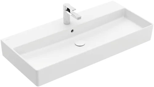Bild von VILLEROY BOCH Memento 2.0 Waschbecken, 1000 x 470 x 135 mm, Stone White CeramicPlus, mit Überlauf, Unterseite geschliffen #4A221GRW