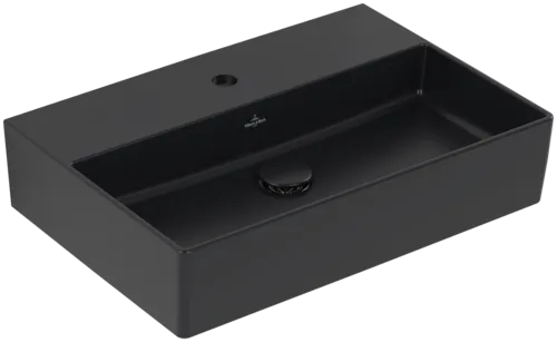 Bild von VILLEROY BOCH Memento 2.0 Waschbecken, 600 x 420 x 135 mm, Pure Black CeramicPlus, ohne Überlauf, Unterseite geschliffen #4A226LR7