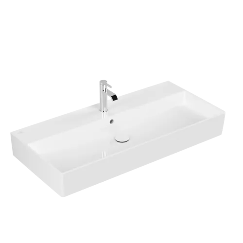 Bild von VILLEROY BOCH Memento 2.0 Waschbecken, 1000 x 470 x 135 mm, Weiß Alpin CeramicPlus, mit Überlauf, Unterseite geschliffen #4A221GR1