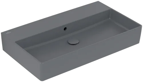 Bild von VILLEROY BOCH Memento 2.0 Waschbecken, 800 x 470 x 140 mm, Graphite CeramicPlus, mit Überlauf, Unterseite geschliffen #4A228JI4