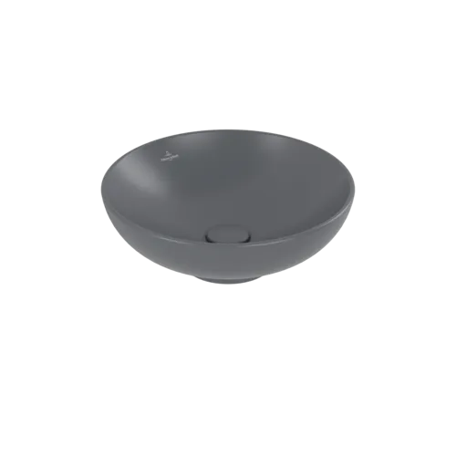Bild von VILLEROY BOCH Loop & Friends Aufsatzwaschbecken, 420 x 420 x 120 mm, Graphite CeramicPlus, mit Überlauf #4A4600I4