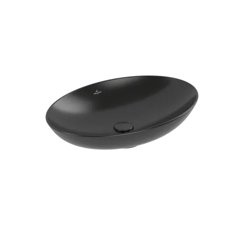 Bild von VILLEROY BOCH Loop & Friends Aufsatzwaschbecken, 620 x 420 x 120 mm, Pure Black CeramicPlus, mit Überlauf #4A4800R7