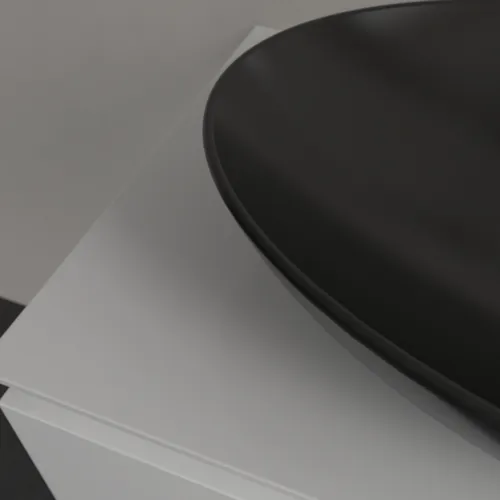Bild von VILLEROY BOCH Loop & Friends Aufsatzwaschbecken, 620 x 420 x 120 mm, Ebony CeramicPlus, mit Überlauf #4A4800S5