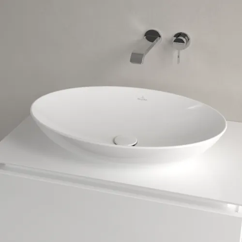 Bild von VILLEROY BOCH Loop & Friends Aufsatzwaschbecken, 620 x 420 x 120 mm, Weiß Alpin CeramicPlus, mit Überlauf #4A4800R1