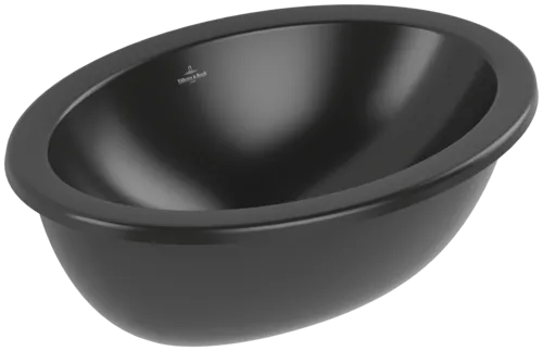 Bild von VILLEROY BOCH Loop & Friends Unterbauwaschbecken, 485 x 325 x 215 mm, Ebony CeramicPlus, mit Überlauf, Außenseite glasiert #4A5400S5
