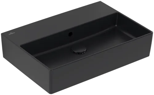 Bild von VILLEROY BOCH Memento 2.0 Waschbecken, 600 x 420 x 135 mm, Pure Black CeramicPlus, mit Überlauf, Unterseite geschliffen #4A226JR7