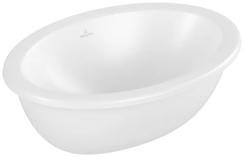 Bild von VILLEROY BOCH Loop & Friends Unterbauwaschbecken, 485 x 325 x 215 mm, Stone White CeramicPlus, mit Überlauf, Außenseite glasiert #4A5400RW