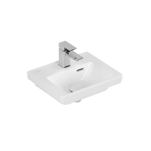 Bild von VILLEROY BOCH Subway 3.0 Handwaschbecken, 370 x 305 x 130 mm, Stone White CeramicPlus, mit Überlauf #437037RW