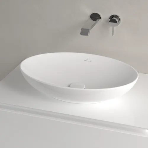 Bild von VILLEROY BOCH Loop & Friends Aufsatzwaschbecken, 560 x 380 x 120 mm, Weiß Alpin, ohne Überlauf #4A470101
