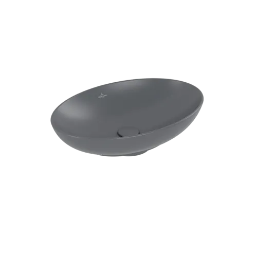 Bild von VILLEROY BOCH Loop & Friends Aufsatzwaschbecken, 560 x 380 x 120 mm, Graphite CeramicPlus, mit Überlauf #4A4700I4