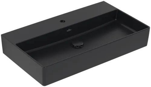Bild von VILLEROY BOCH Memento 2.0 Waschbecken, 800 x 470 x 140 mm, Pure Black CeramicPlus, ohne Überlauf, Unterseite geschliffen #4A228LR7