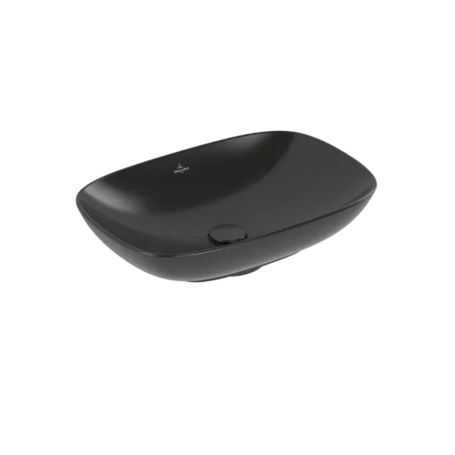 Bild von VILLEROY BOCH Loop & Friends Aufsatzwaschbecken, 560 x 380 x 120 mm, Ebony CeramicPlus, mit Überlauf #4A4900S5