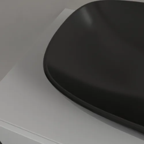 Bild von VILLEROY BOCH Loop & Friends Aufsatzwaschbecken, 560 x 380 x 120 mm, Ebony CeramicPlus, mit Überlauf #4A4900S5