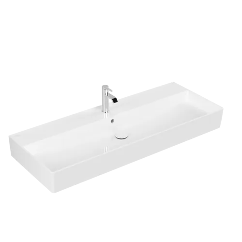 Bild von VILLEROY BOCH Memento 2.0 Waschbecken, 1200 x 470 x 150 mm, Weiß Alpin CeramicPlus, mit Überlauf, Unterseite geschliffen #4A22CLR1