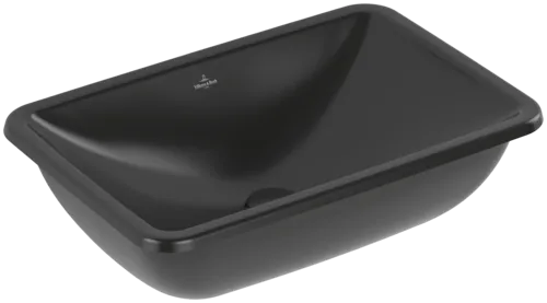 Bild von VILLEROY BOCH Loop & Friends Unterbauwaschbecken, 540 x 340 x 190 mm, Pure Black CeramicPlus, mit Überlauf, Außenseite glasiert #4A5700R7