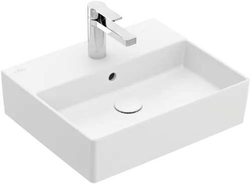 Bild von VILLEROY BOCH Memento 2.0 Waschbecken, 500 x 420 x 140 mm, Stone White CeramicPlus, mit Überlauf, Unterseite geschliffen #4A225GRW