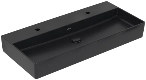 Bild von VILLEROY BOCH Memento 2.0 Waschbecken, 1000 x 470 x 135 mm, Pure Black CeramicPlus, ohne Überlauf, Unterseite geschliffen #4A221KR7