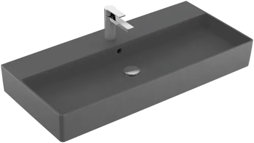Bild von VILLEROY BOCH Memento 2.0 Waschbecken, 1000 x 470 x 135 mm, Graphite CeramicPlus, mit Überlauf, Unterseite geschliffen #4A221GI4