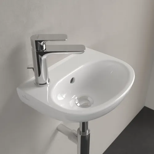 Bild von VILLEROY BOCH O.novo Handwaschbecken, 360 x 275 x 145 mm, Weiß Alpin CeramicPlus, mit Überlauf #43403LR1