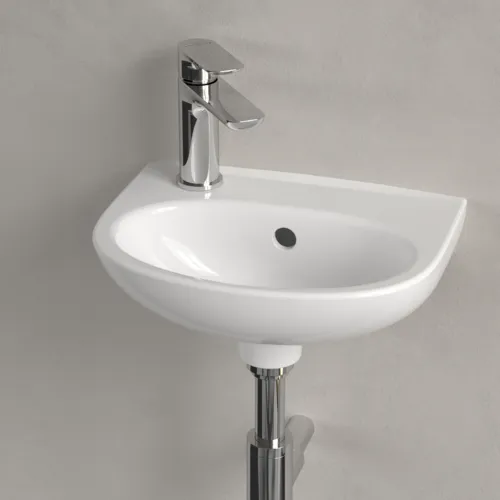 Bild von VILLEROY BOCH O.novo Handwaschbecken, 360 x 275 x 145 mm, Weiß Alpin CeramicPlus, mit Überlauf #43403LR1