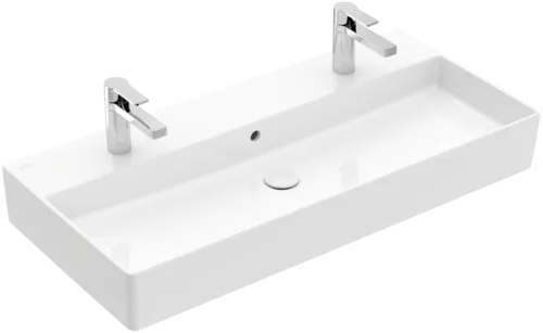 Bild von VILLEROY BOCH Memento 2.0 Waschbecken, 1000 x 470 x 135 mm, Weiß Alpin, mit Überlauf, Unterseite geschliffen #4A221L01