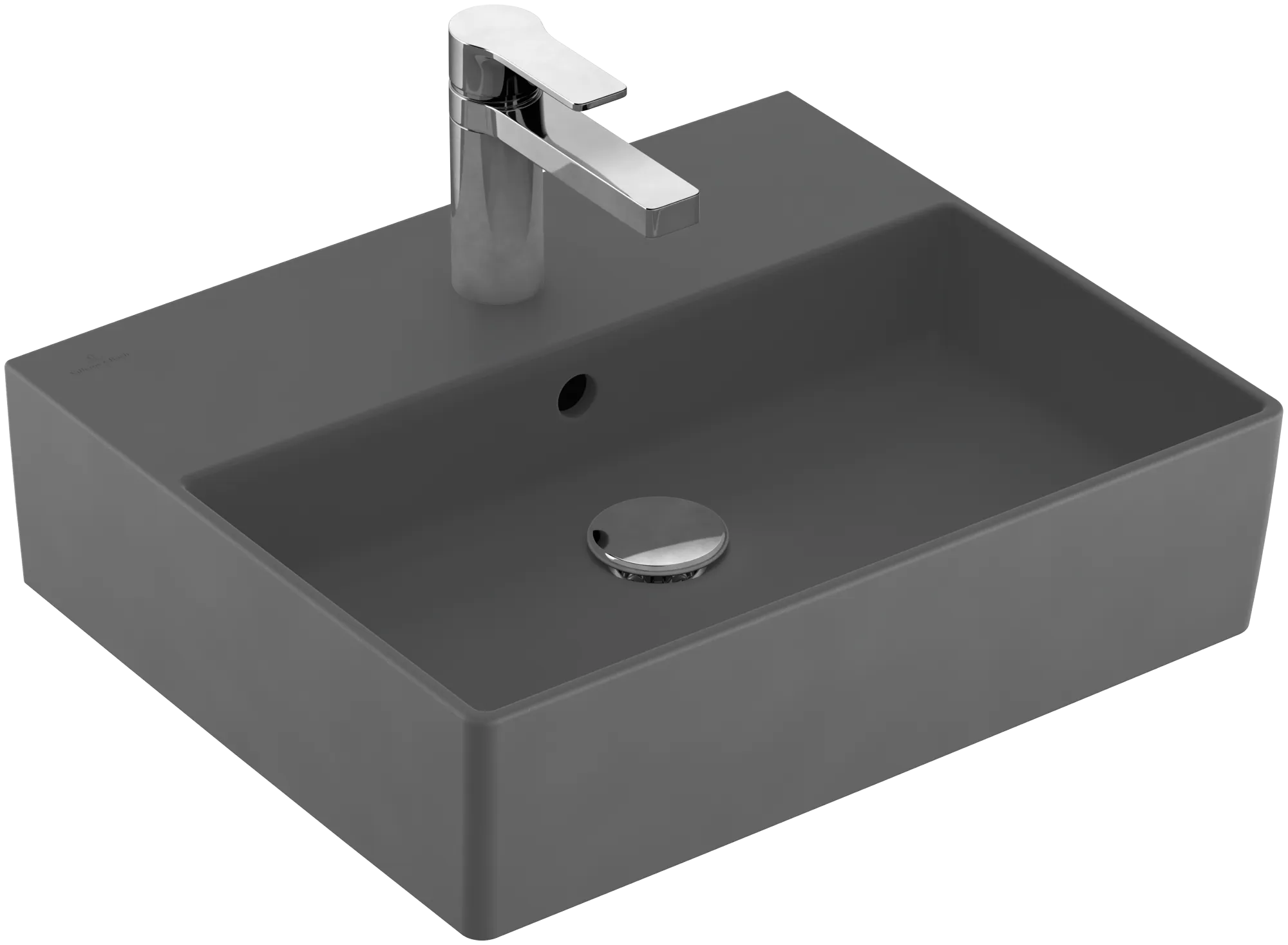 Bild von VILLEROY BOCH Memento 2.0 Waschbecken, 500 x 420 x 140 mm, Graphite CeramicPlus, mit Überlauf #4A2250I4