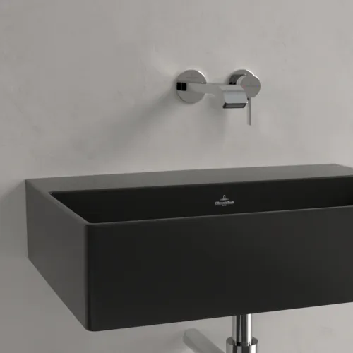 Bild von VILLEROY BOCH Memento 2.0 Waschbecken, 600 x 420 x 135 mm, Pure Black CeramicPlus, ohne Überlauf, Unterseite geschliffen #4A226FR7