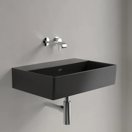 Bild von VILLEROY BOCH Memento 2.0 Waschbecken, 600 x 420 x 135 mm, Pure Black CeramicPlus, ohne Überlauf, Unterseite geschliffen #4A226FR7