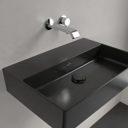 Bild von VILLEROY BOCH Memento 2.0 Waschbecken, 600 x 420 x 135 mm, Pure Black CeramicPlus, ohne Überlauf, Unterseite geschliffen #4A226FR7