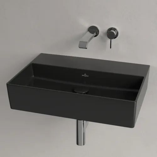 Bild von VILLEROY BOCH Memento 2.0 Waschbecken, 600 x 420 x 135 mm, Pure Black CeramicPlus, ohne Überlauf, Unterseite geschliffen #4A226FR7