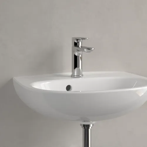 Bild von VILLEROY BOCH O.novo Handwaschbecken, 500 x 380 x 160 mm, Weiß Alpin CeramicPlus, mit Überlauf #434050R1