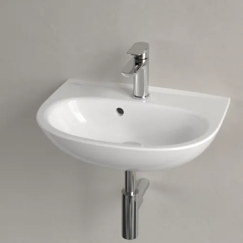 Bild von VILLEROY BOCH O.novo Handwaschbecken, 500 x 380 x 160 mm, Weiß Alpin CeramicPlus, mit Überlauf #434050R1