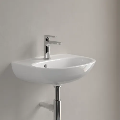 Bild von VILLEROY BOCH O.novo Handwaschbecken, 500 x 380 x 160 mm, Weiß Alpin CeramicPlus, mit Überlauf #434050R1