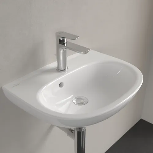 Bild von VILLEROY BOCH O.novo Handwaschbecken, 500 x 380 x 160 mm, Weiß Alpin CeramicPlus, mit Überlauf #434050R1