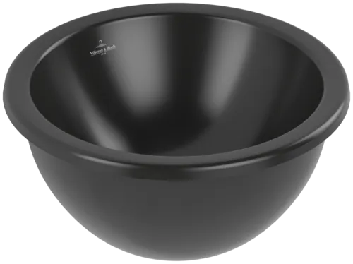 Bild von VILLEROY BOCH Loop & Friends Unterbauwaschbecken, 330 x 330 x 190 mm, Pure Black CeramicPlus, ohne Überlauf, Außenseite glasiert #4A5101R7
