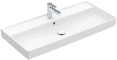 Bild von VILLEROY BOCH Collaro Schrankwaschtisch, 1000 x 470 x 160 mm, Stone White CeramicPlus, mit Überlauf, Unterseite geschliffen #4A331GRW